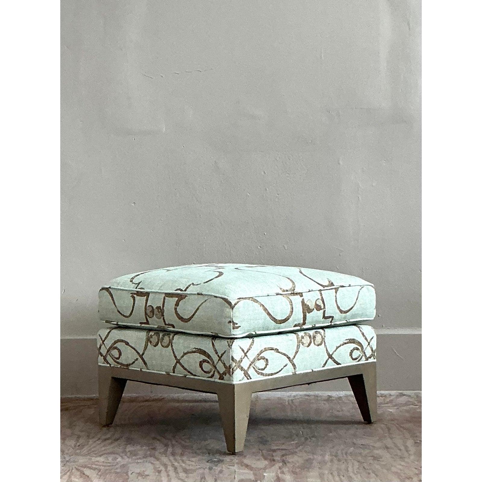 Vintage Boho Donghia Ottoman For Sale 1