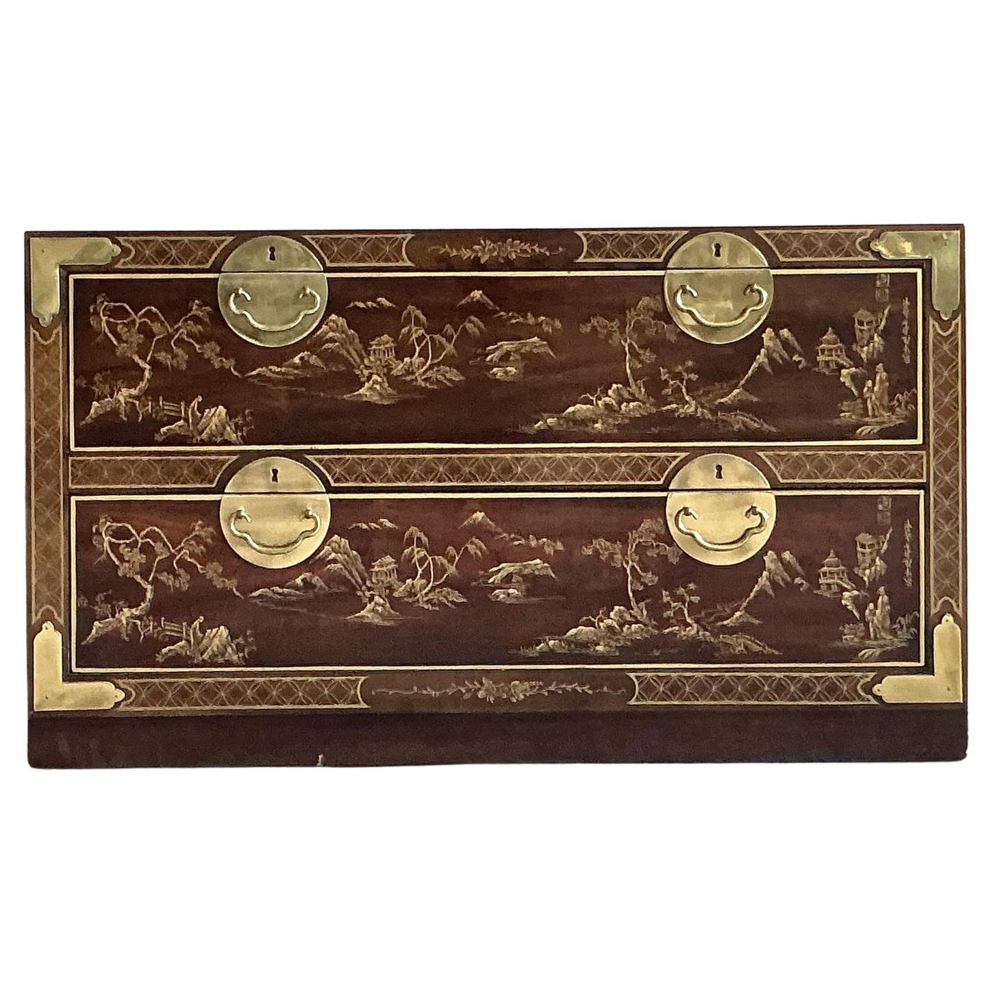 Vintage Asian Drexel Chinoiserie Chest of Drawers For Sale