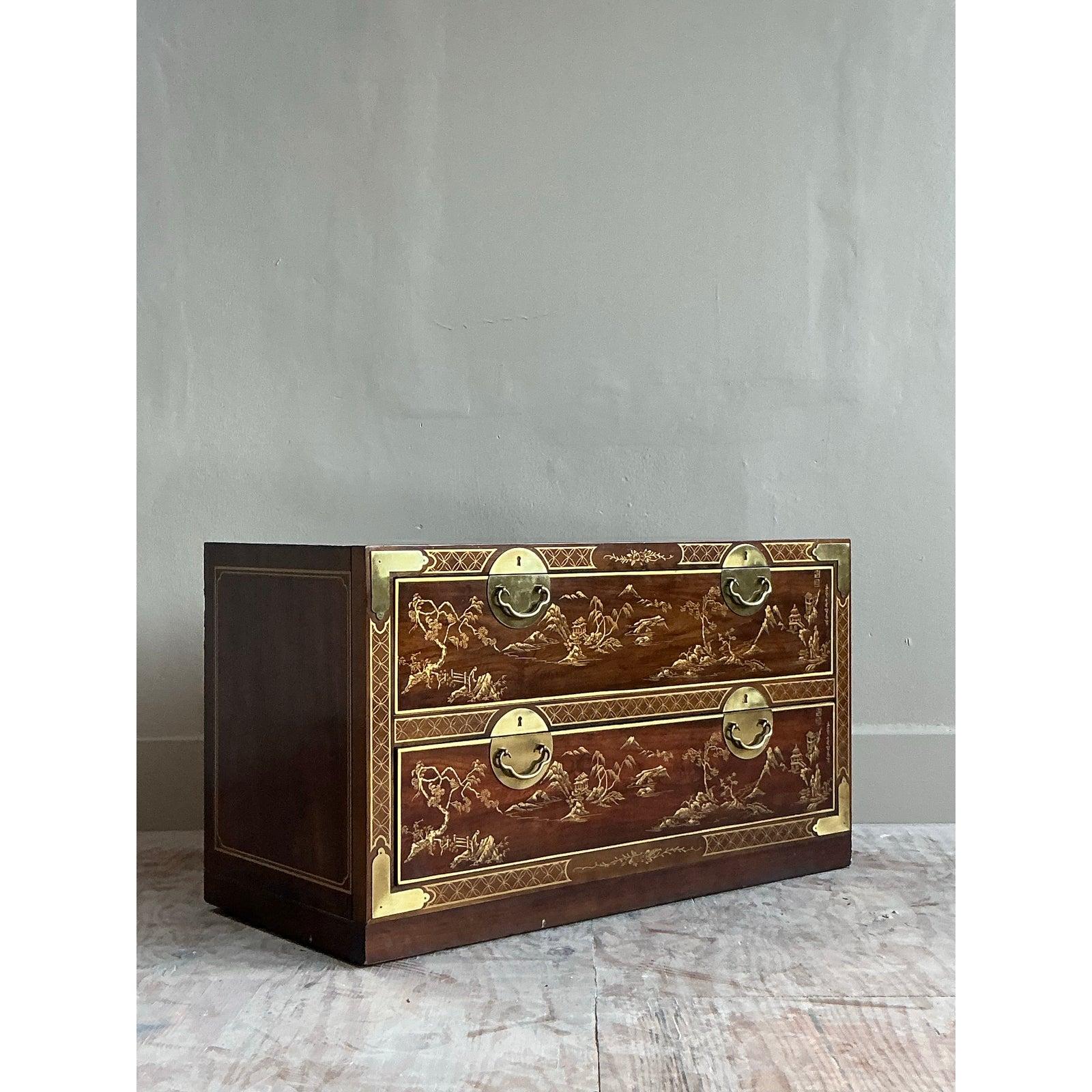 American Vintage Asian Drexel Chinoiserie Chest of Drawers For Sale