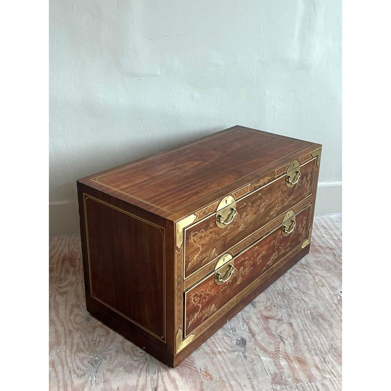 Vintage Asian Drexel Chinoiserie Chest of Drawers For Sale 1