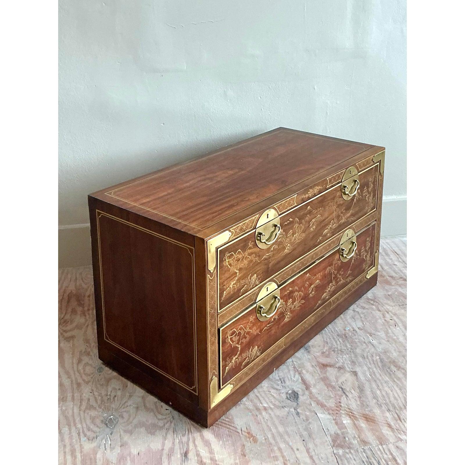 Vintage Asian Drexel Chinoiserie Chest of Drawers For Sale 5