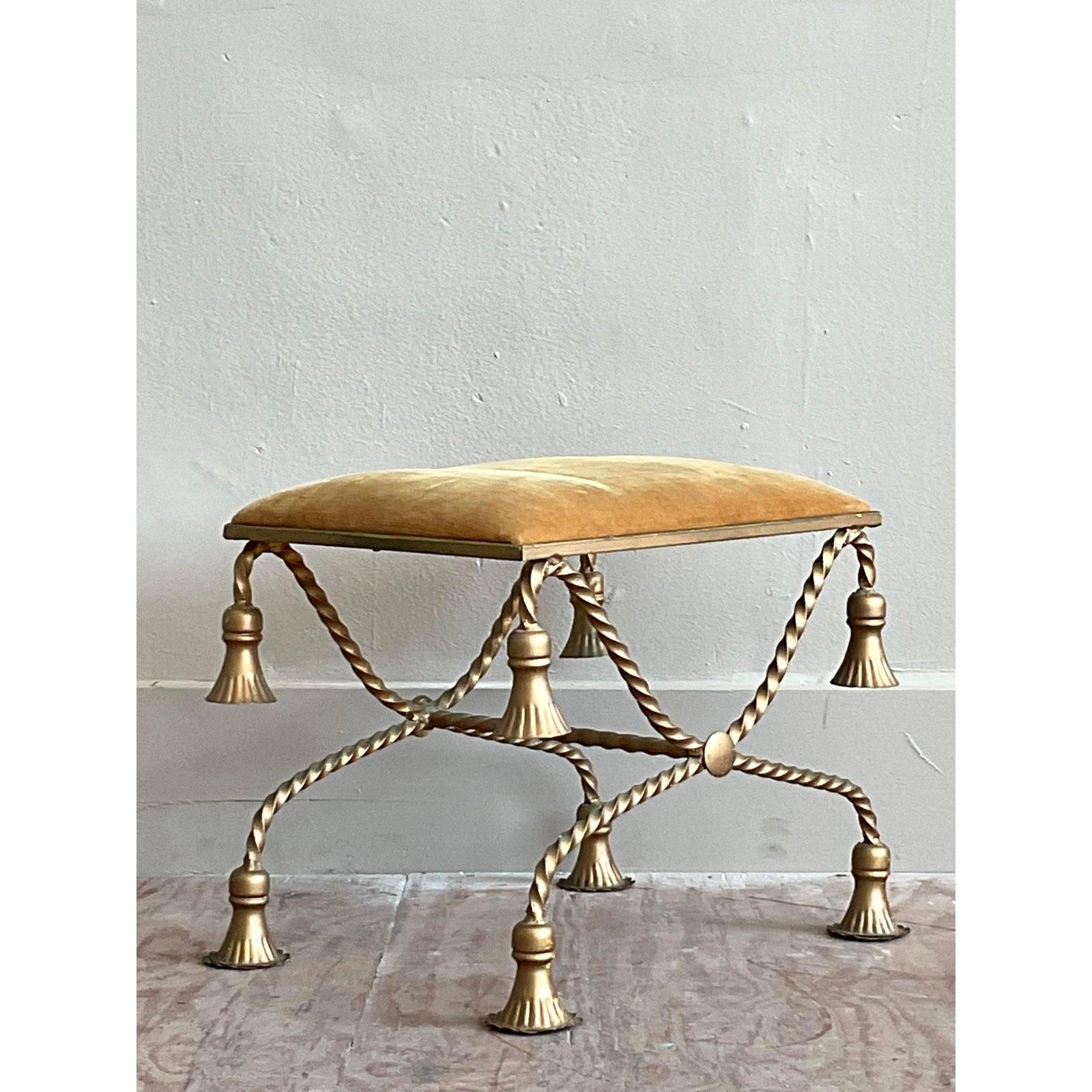 Banco de borlas retorcidas Vintage Regency Neoclásico en venta