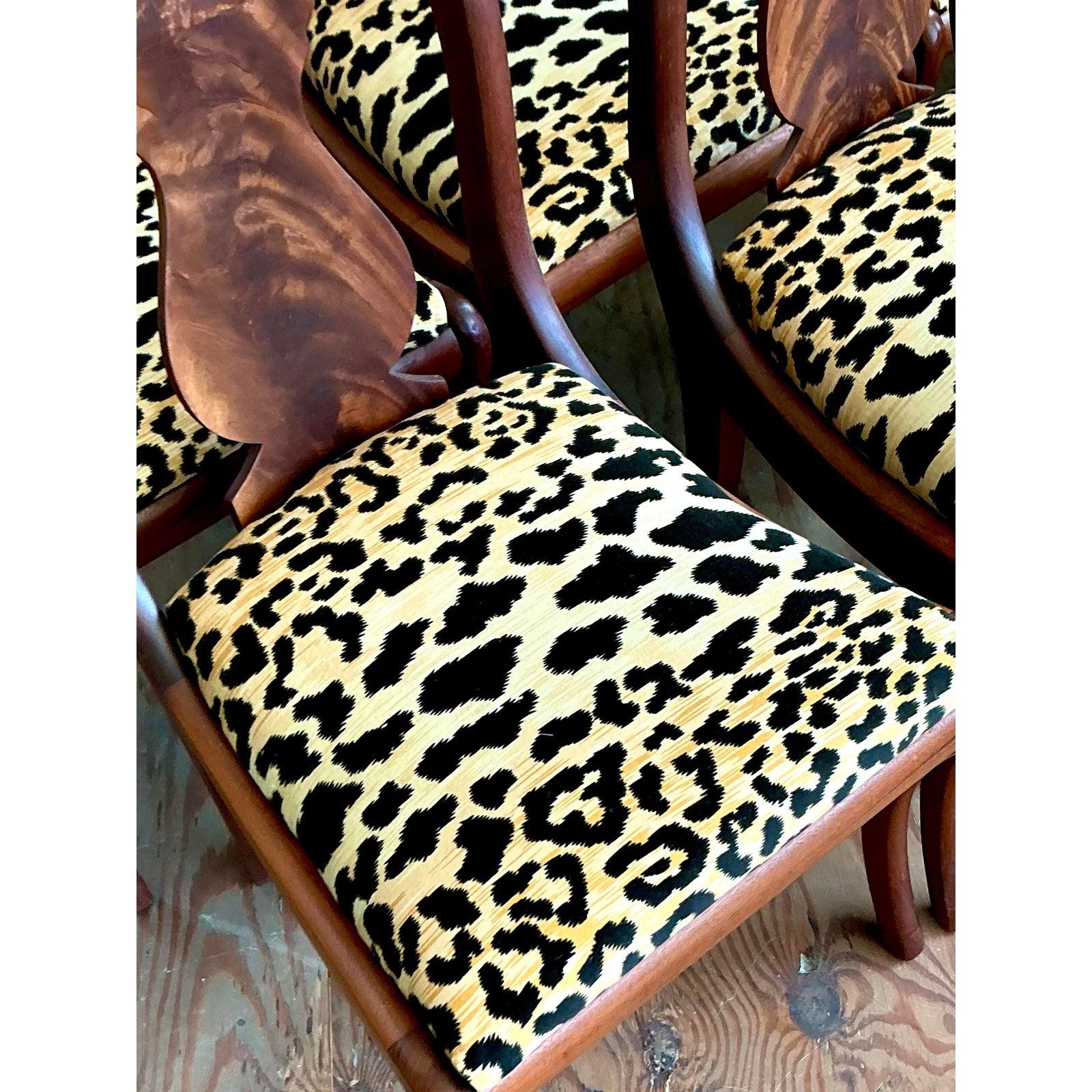 20th Century Vintage Regency Flame Mahogany Empire Dining Chairs - Set of 8 For Sale
