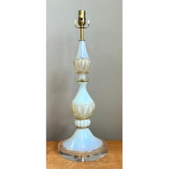 Vintage Murano Opalescent Glass and Lucite Table Lamp