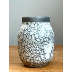 Vintage Crackle Glazed Ceramic Vase