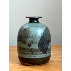 Vintage Abstract Glazed Ceramic Vase