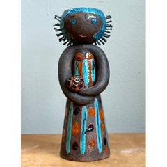Vintage Hand Painted Ceramic Figurine Candlestick