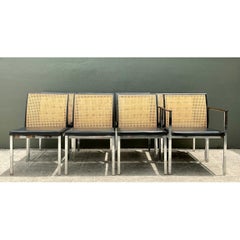 Vintage Paul McCobb For Lane Chrome and Cane Dining Chairs - Set of 8