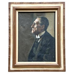 Vintage Male Portrait Oil Painting