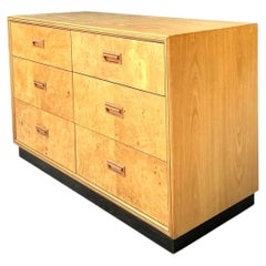 Vintage Henredon "Scene Two" Burl Wood Six-Drawer Dresser