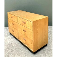 Vintage Henredon "Scene Two" Burl Wood Six-Drawer Dresser