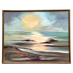 Vintage Framed Seascape Oil Painting
