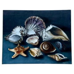Vintage Mon Jones Shell Still Life Oil Painting