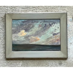 Vintage Framed Seascape Oil Painting