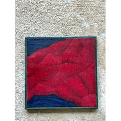 Vintage Framed Abstract Canvas Painting
