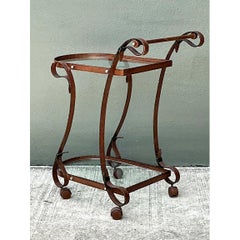 Vintage Glass and Metal Bar Cart