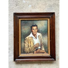 Vintage Framed Figurative Portrait Painting