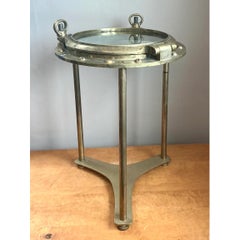 Vintage Maritime Brass Porthole Accent Table
