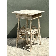 Vintage Primitive Wood Side Table