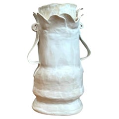 Vintage-Keramikvase im biomorphen Stil mit Henkeln