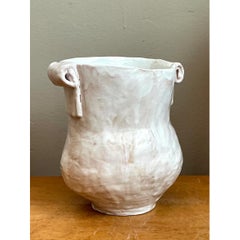 Vintage Biomorphic Ceramic Vase With Handles