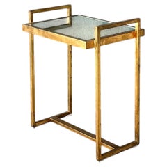 Vintage Metal and Mirrored Glass Side Table