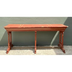 Vintage Rustic Red Wood Console Table