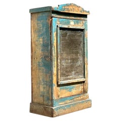 Vintage Rustic Painted Wood Cabinet