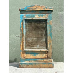 Vintage Rustic Painted Wood Cabinet