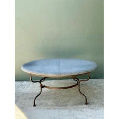 Vintage Monumental Solid Granite Top Dining Table
