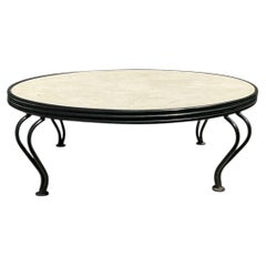 Vintage Round Stone Top Coffee Table