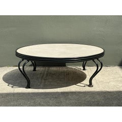 Vintage Round Stone Top Coffee Table