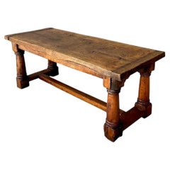 Tavolo a cavalletto vintage belga in legno massello