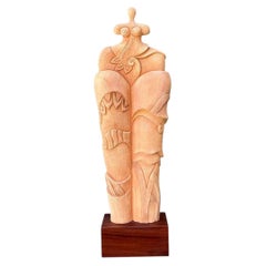 Scultura figurativa astratta in ceramica d'epoca