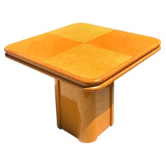Vintage Geometric Wood Extendable Game Table