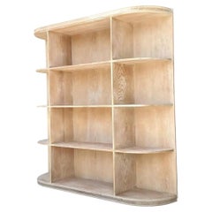 Vintage Washed Wood Wide Etagere