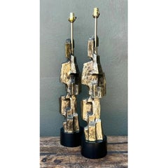 Vintage Brutalist Richard Barr For Laurel Lamps - Pair