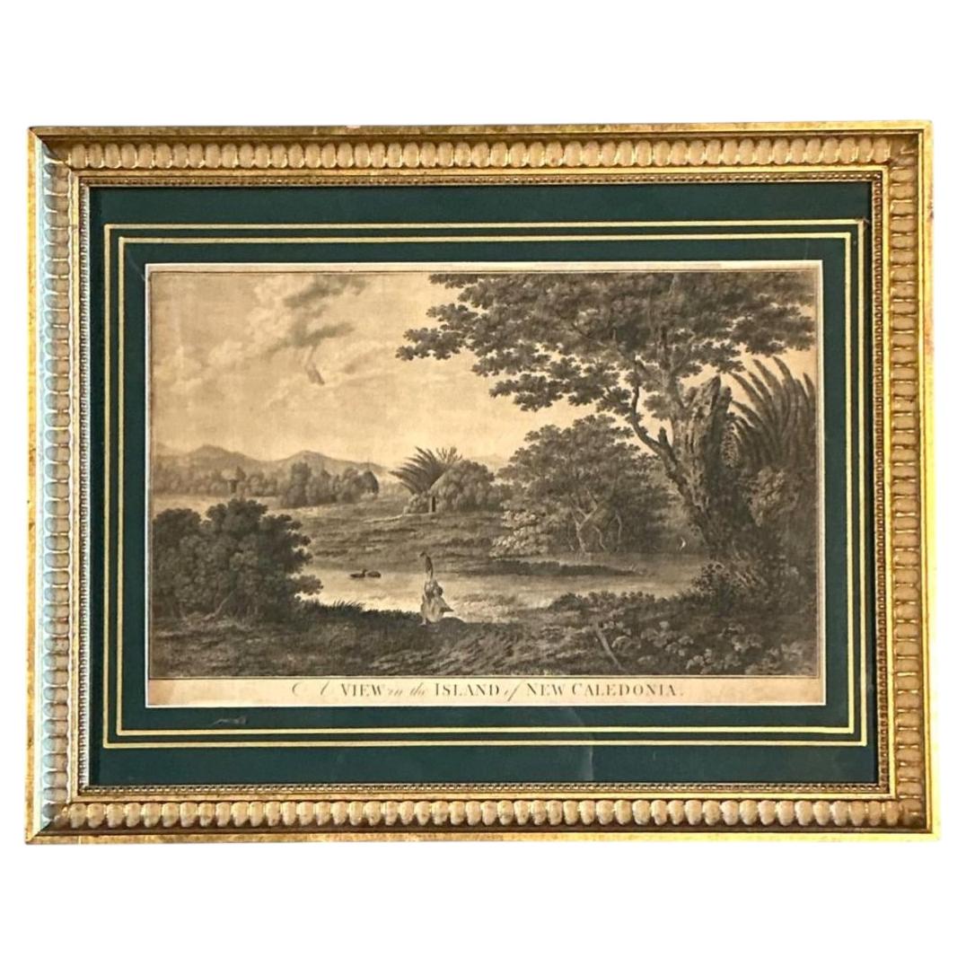 Vintage Framed New Caledonia Island Print