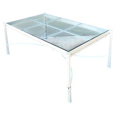 Vintage Metal and Glass Coffee Table