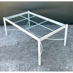Vintage Metal and Glass Coffee Table