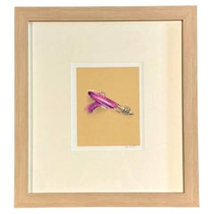 Vintage Framed Ray Gun Illustration on Paper Mid-Century Modern Pop Art