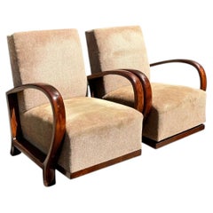 Vintage Art Deco Bentwood Lounge Chairs - Pair