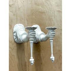 Vintage Plaster Decorative Wall Sconces - Pair