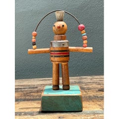 Vintage Wood and Metal Figurative Found Object Sculpture