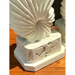 Vintage Plaster Shell Form Table Lamps - Pair