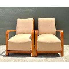 Vintage Art Deco Lounge Chairs - Pair