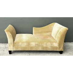 Vintage Striped Kelly Wearstler Velvet Chaise Lounge