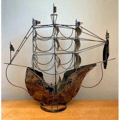 Vintage Monumental Iron Nautical Ship Lamp