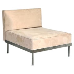 Vintage Minimalist Chrome Base Lounge Chair