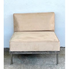 Vintage Minimalist Chrome Base Lounge Chair
